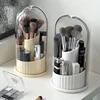 Makeup Brush Holder Organizer 360° Rotating Cosmetic Organizer with Lid Desktop Makeup Organizer Lipstick Eyebrow Pencil Holder 2