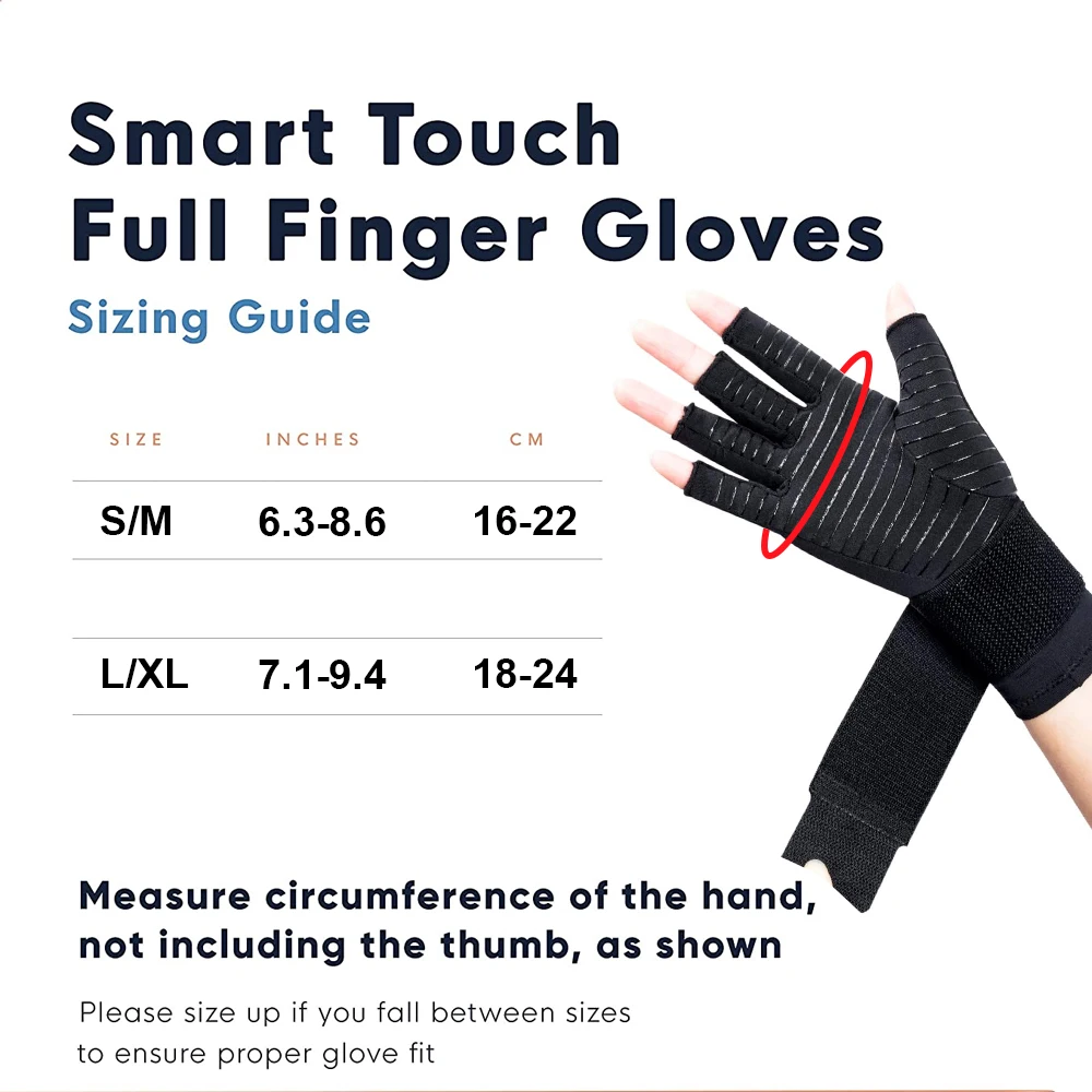 Medical Arthritis Gloves with Strap Open Finger Glove Hand Wrist Support for Rheumatoid Arthritis Carpal Tunnel Tendonitis 1Pair