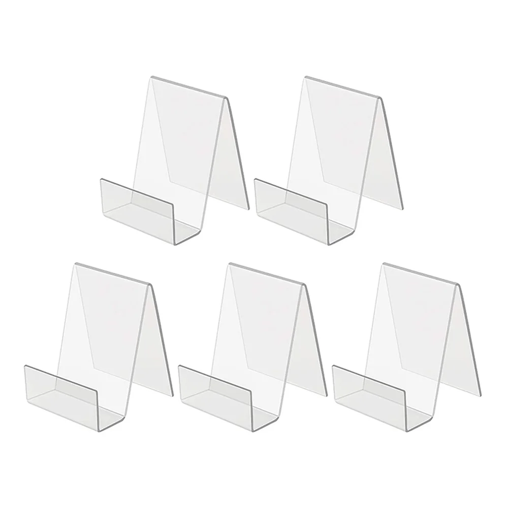 

5 Pcs Display Shelf Book Stand Clear Back Easel for Bracket Store Acrylic White