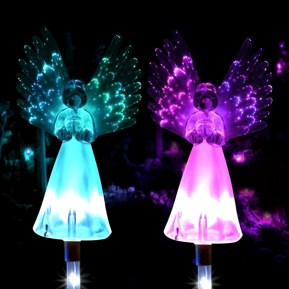 

Solar Angel Stake Lights Solar Powered Garden Light Outdoor IP65 waterproof Color Change for Landscape Yard Patio Pathway 2023