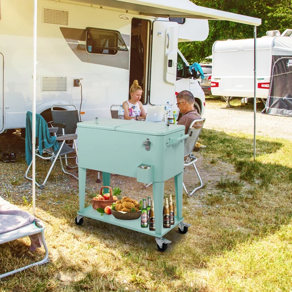 薄荷绿 冷冻保温推车 91*84.5*38.5cm 长方形 塑料箱体 冷冻保温 N001-76