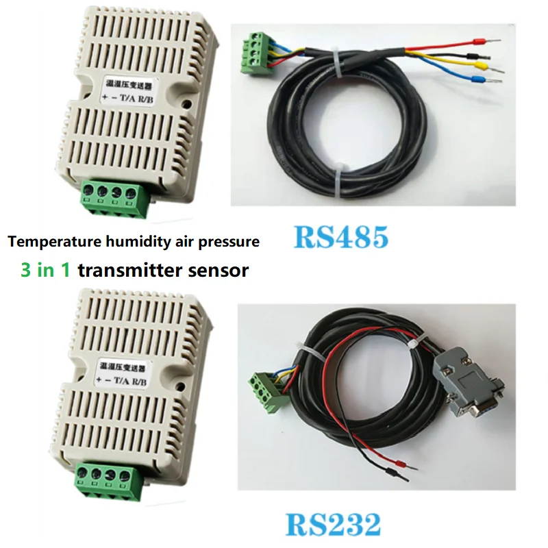 

Temperature humidity air pressure 3 in 1 transmitter sensor RS232 or RS485 interface MODBUS protocol
