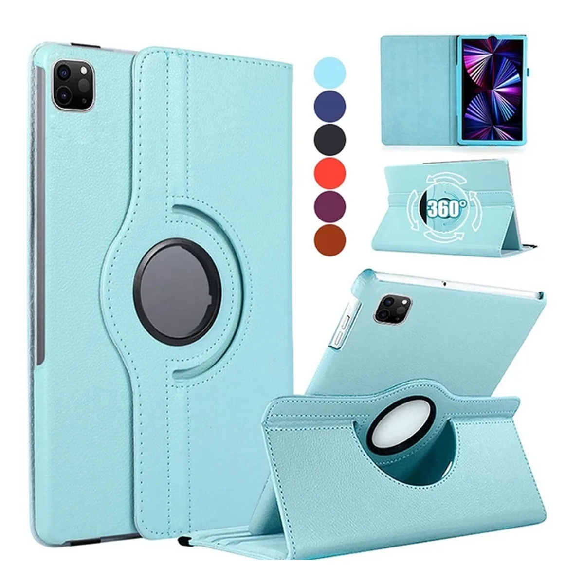 Capa de Couro pu para Huawei Matepad Air 11.5 se 10.4 Case 360 Rotativo Funda Mediapad t5 10 t3 96 m5 Lite 10.1 v8 Novo