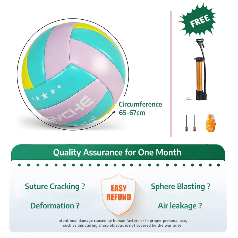 「Psyche」Volleyball Original Size 5 Kids/Adults Indoor Outdoor Gym Beach Training Games Play