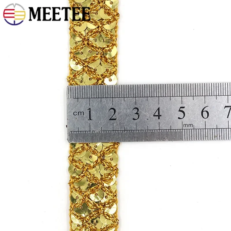 5/10M 20mm Sequin Lace Trim Braided Band Decoration Ribbons Cosplay Stage Costumes DIY Hat Luggage Sewing Accessories lace ribbon lace sewing accessories lace sewing supplies lace accessories lace garment accessories lace decoration clothing craft accessories