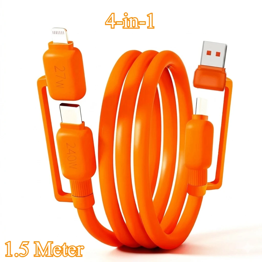 Ultra-Power Magnetic Multi Fast Charging & Data Cable - 240W, USB to Type C 4-in-1