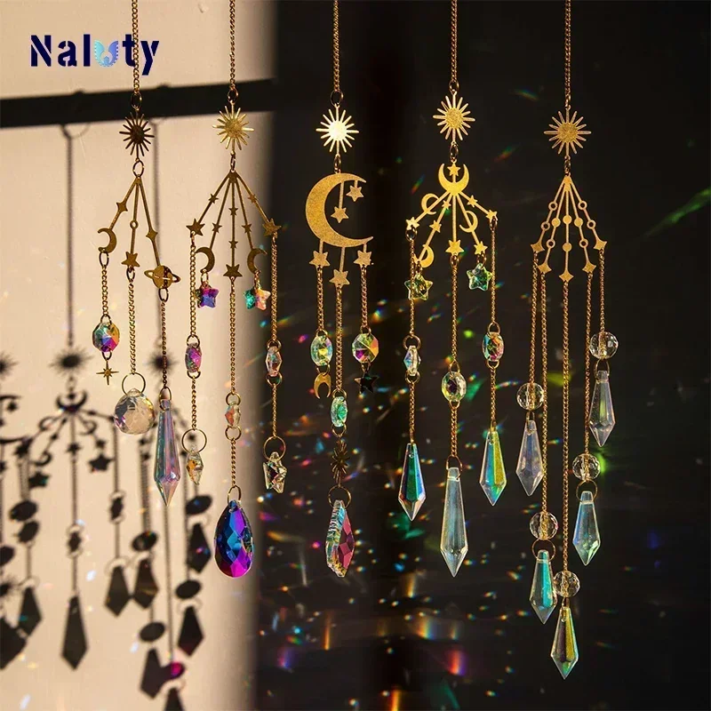 Tree of Life Crystal Prism Suncatcher Wind Chime for Home and Garden Decoration