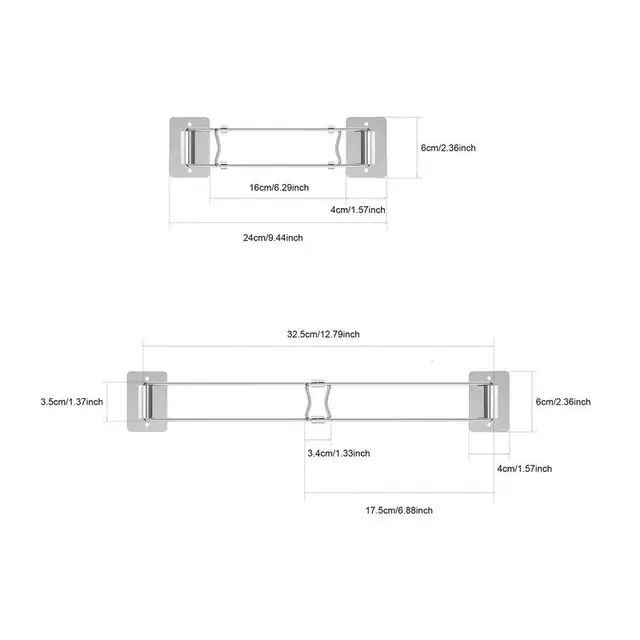RV Shower Corner Bar Telescopic Storage Rod 6
