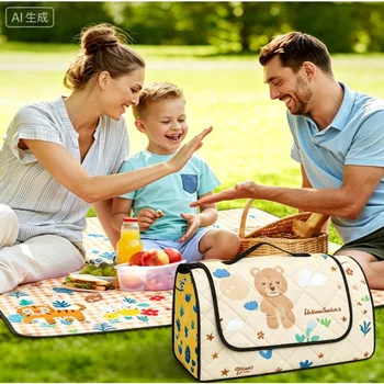 Tappetino da gioco per bambini, tappetino pieghevole per attività per bambini, tappetino da spiaggia, coperta da picnic impermeabile per bambini, tappetino da campeggio portatile