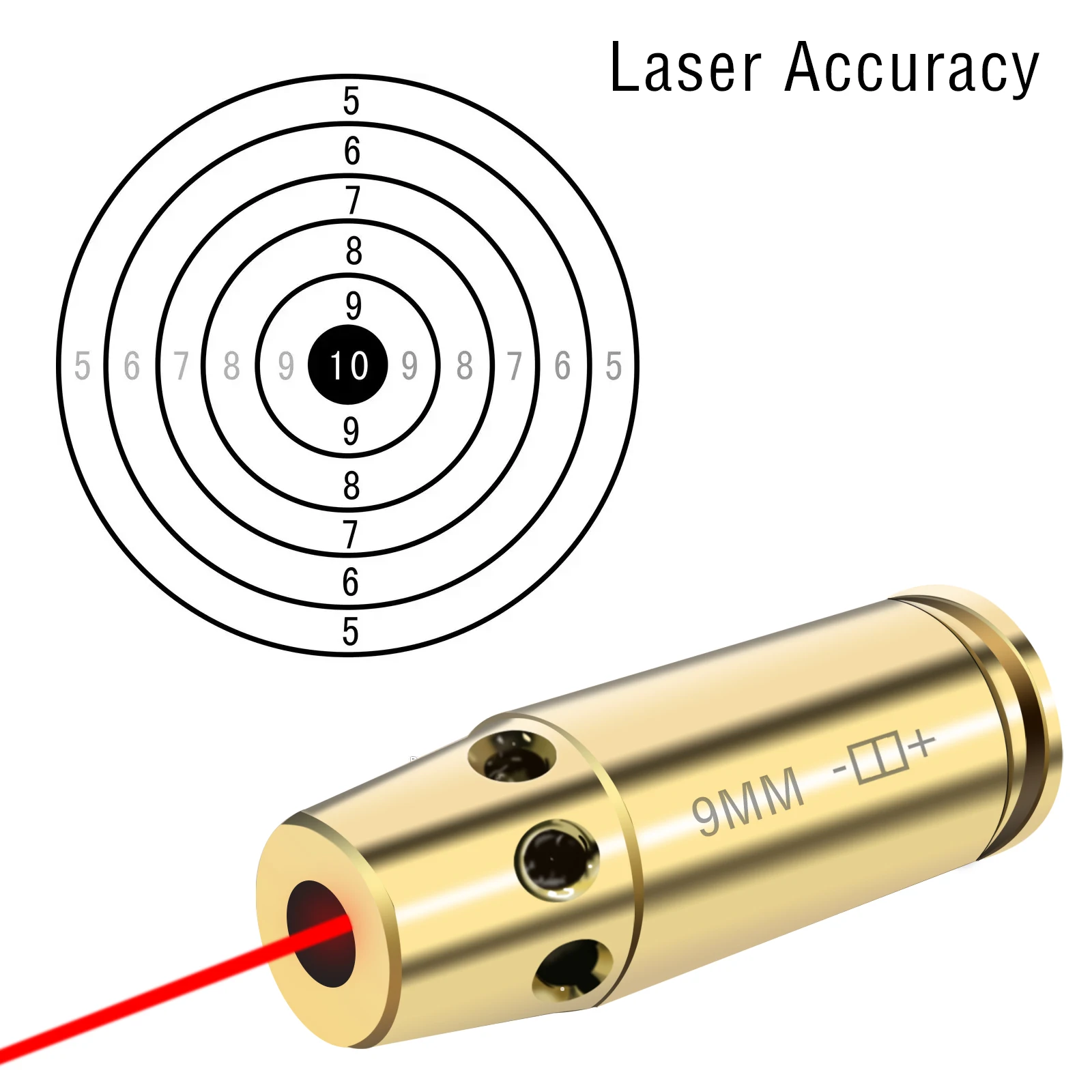 9mm Red Dot Laser Sight 650nm 6 Batteries Cal Caliber Hisecome For Dry Fire Simulation Practice And Hunting Training