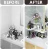 Bathroom Counter Organizer Corner Shelf – Bathroom Organization Bamboo 3 Tier Spice Rack Makeup Organizer Bookshelf Space Saving 3