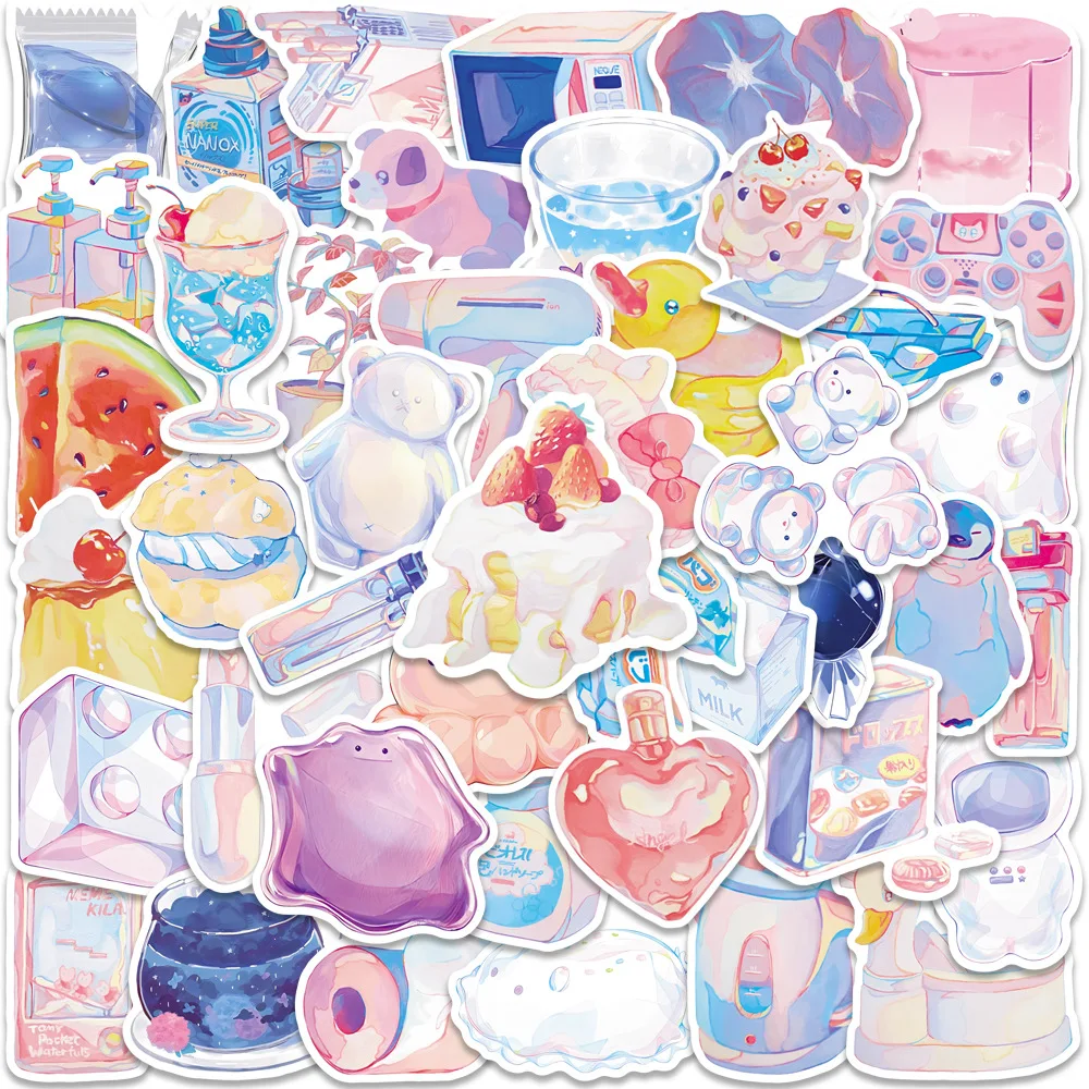 

50Pcs Ins Feng Ink Jelly Series Graffiti Stickers Suitable for Laptop Helmets Desktop Decoration DIY Stickers Wholesale