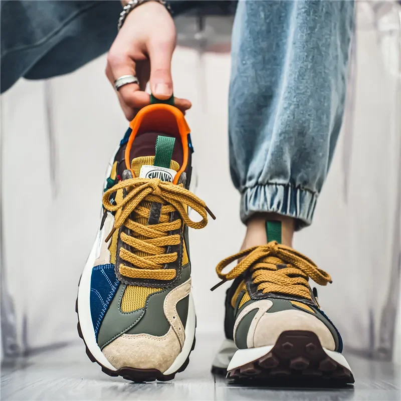 SYTK Fashion Designer Men Shoes Dissolve Thick Shoes Casual Sneakers Men Platform Trend  Chunky Sneakers Walking Shoes 2
