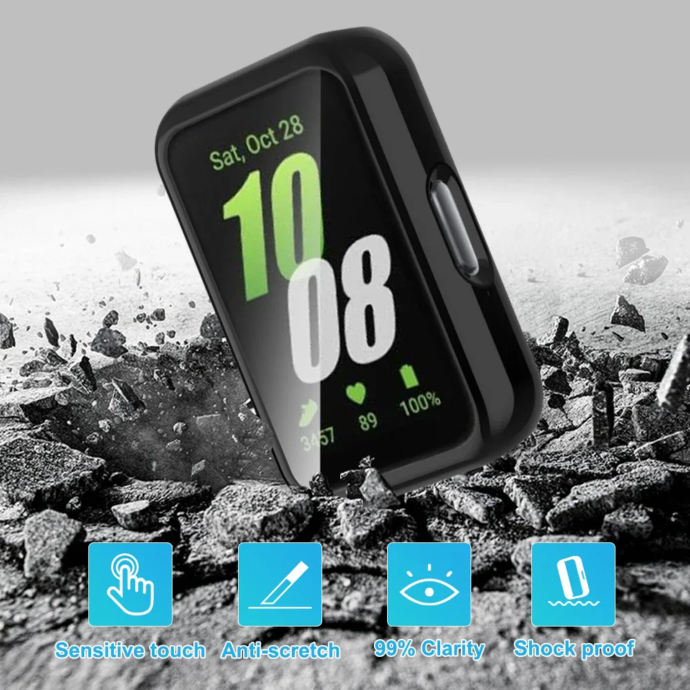 Full Coverage TPU Screen Protector Case for Galaxy Fit 3 Strap Accessories