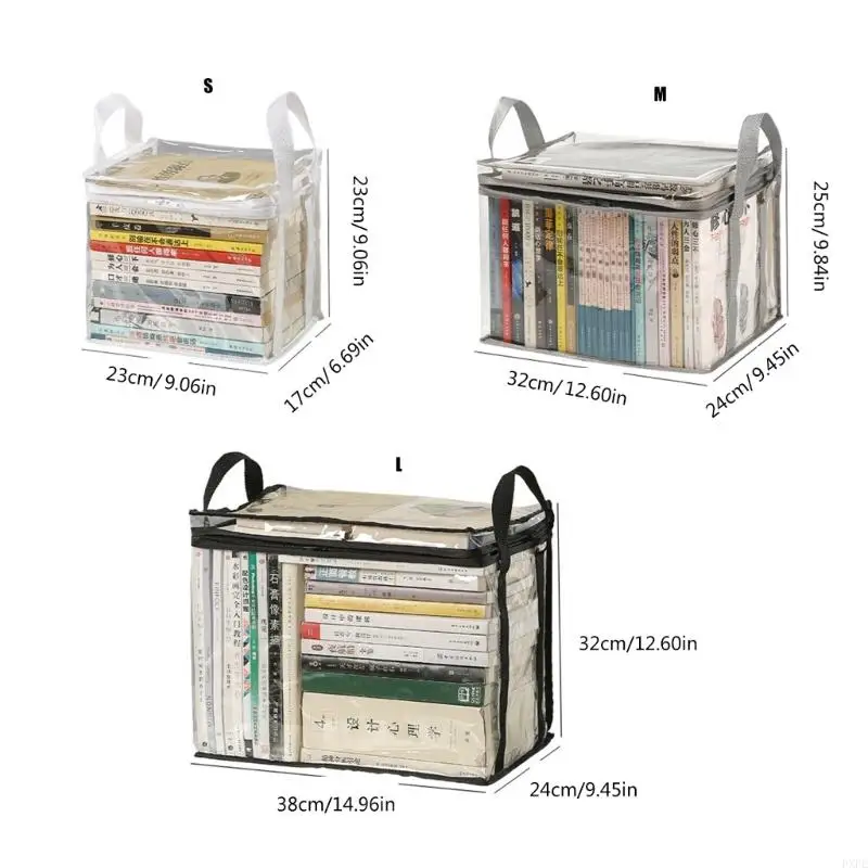 PXPE Foldable Book Box Waterproof Toy Box Book Storage Organizers Clear Clothes Storage Bag for Dormitory Household