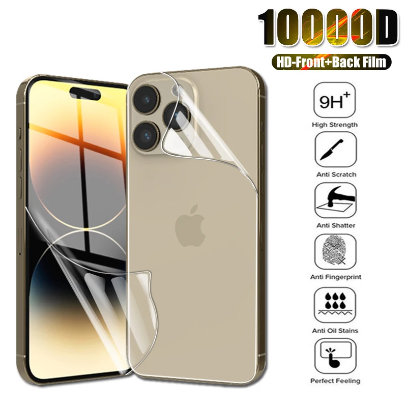 2Pcs Full Cover Screen Protector For Apple iPhone 13 12 11 14 Pro Max