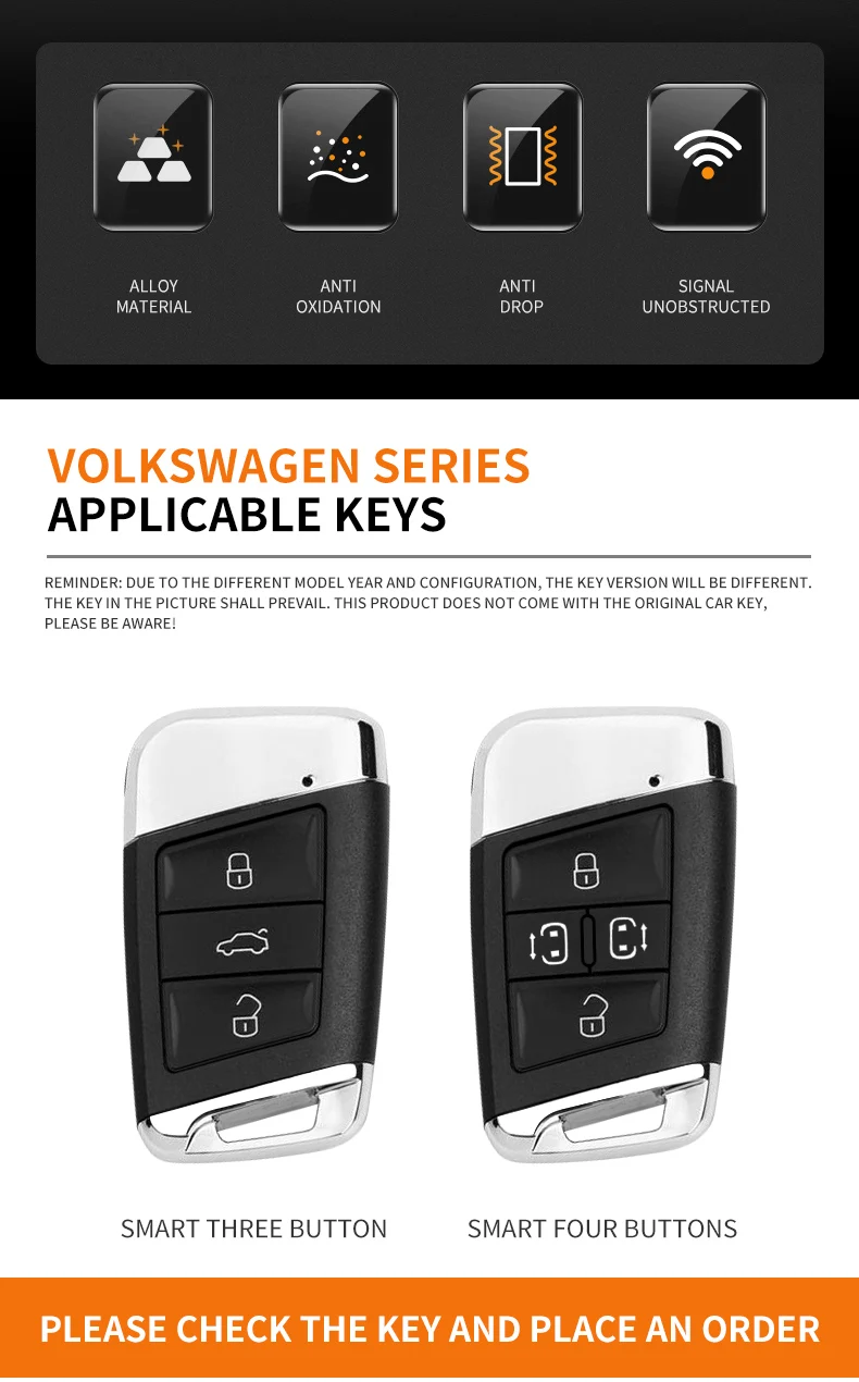 Custodia per chiave a distanza per auto in lega di zinco Shell per VW Volkswagen Magotan Passat B8 Golf per Skoda Kodiaq Superb A7 accessori per sedili - Sf6fb59b3c7034be0b316494f26ab2842A