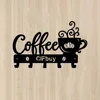 Coffee Bar Decor Rustic Metal Wall Art with Coffee Mug Sign and Hooks Coffee Shops and Homes Featuring a Stylish Coffee Bar Sign 1