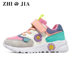 Autumn Cute Girls Casual Shoes White Mesh Sneakers Fashion Children Sport Shoes Tenis Running Student Kids Summer Sock Footwear