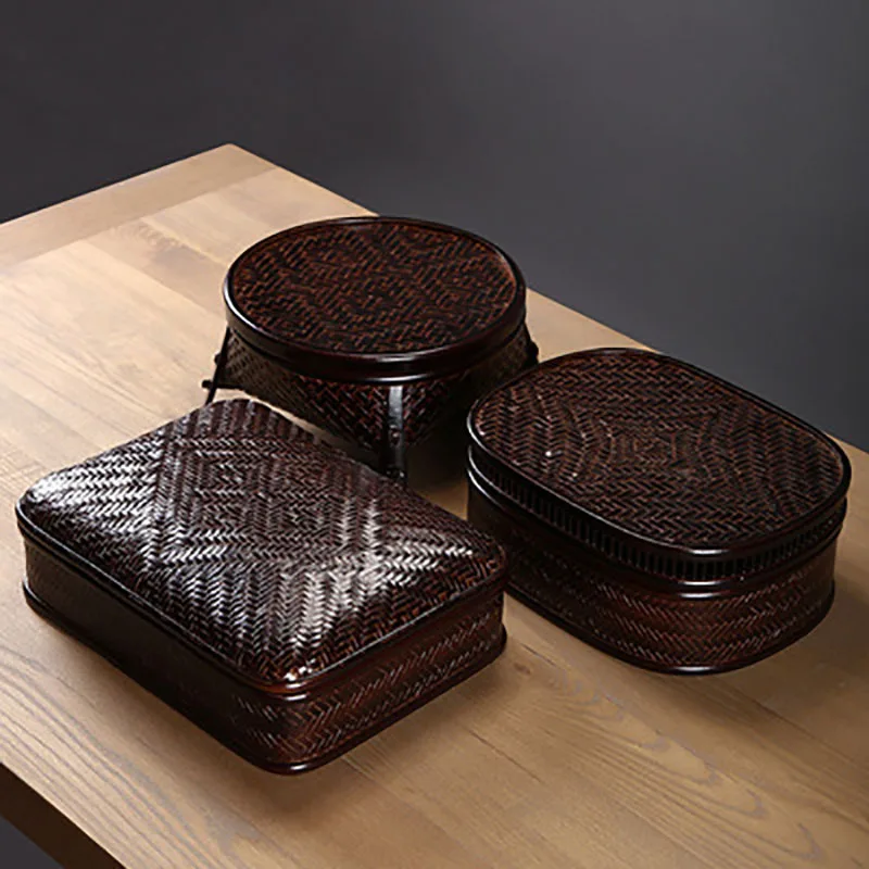 Bamboo Lacquerware Hamper Cookie and Sushi Gift Packing Box, Japanese Decoration