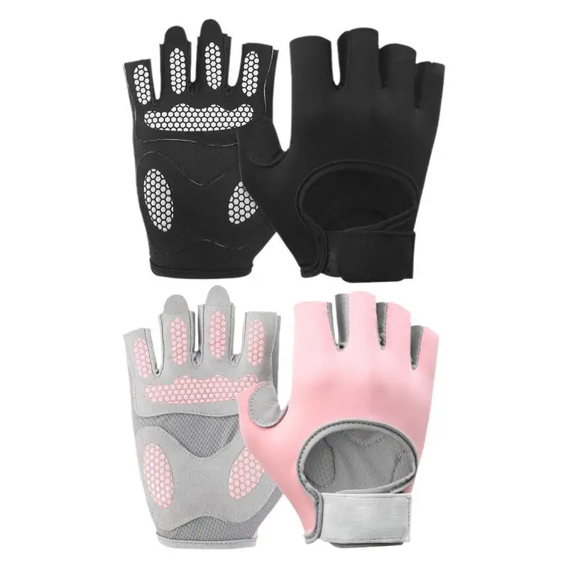 

Женские перчатки для упражнений, перчатки с открытыми пальцами для горного велосипеда, спортивные перчатки, нескользящие перчатки для упражнений, для тренировок, тренажерного зала, тяжелой атлетики