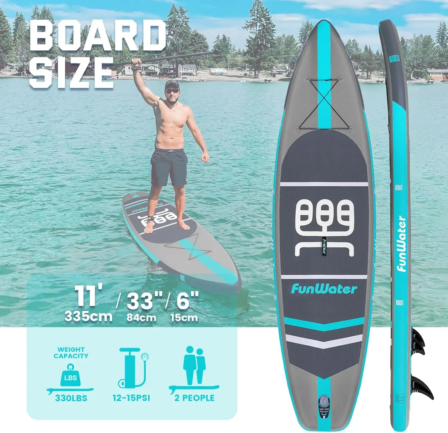 Stand Up Paddle Board Ultra-Light Inflatable with SUP Accessories for Adults & Youth of All Skill Levels