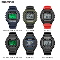 SANDA 2156 mode hommes montre militaire résistant à l'eau Sport montres armée grand cadran Led montres numériques chronomètres pour homme 3