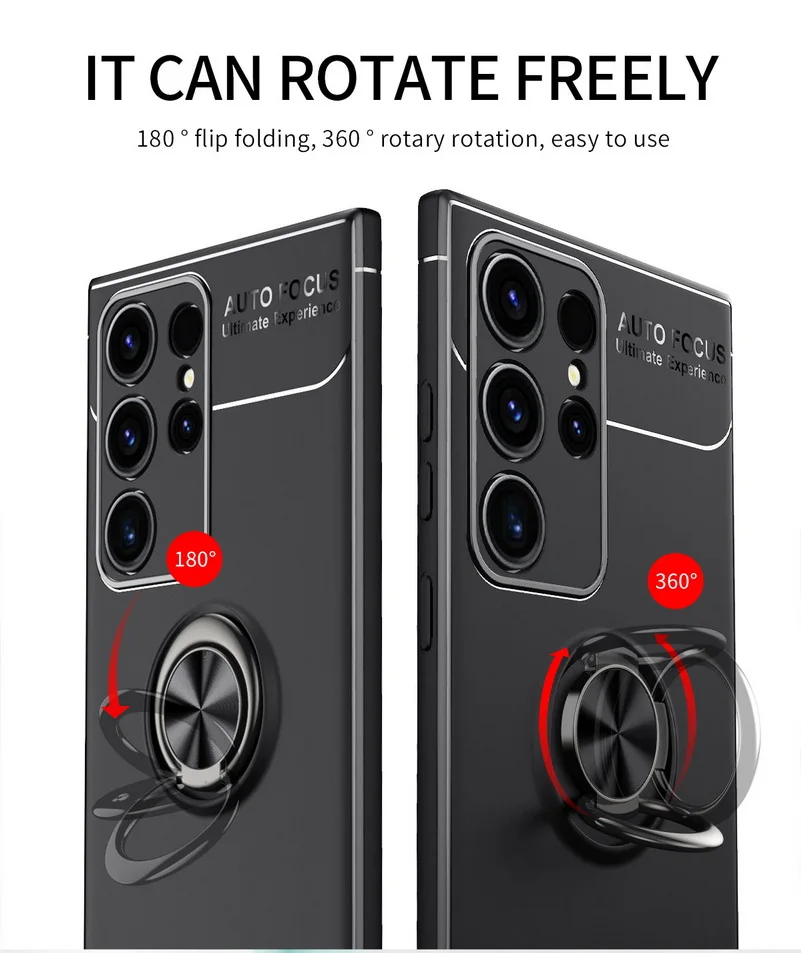 Rotating Bracket Ring Case For Samsung S24 S23 S22 Ultra S21 + Galaxy S20 FE S10 Note 20 10 Metal Holder Cover_voghion.com
