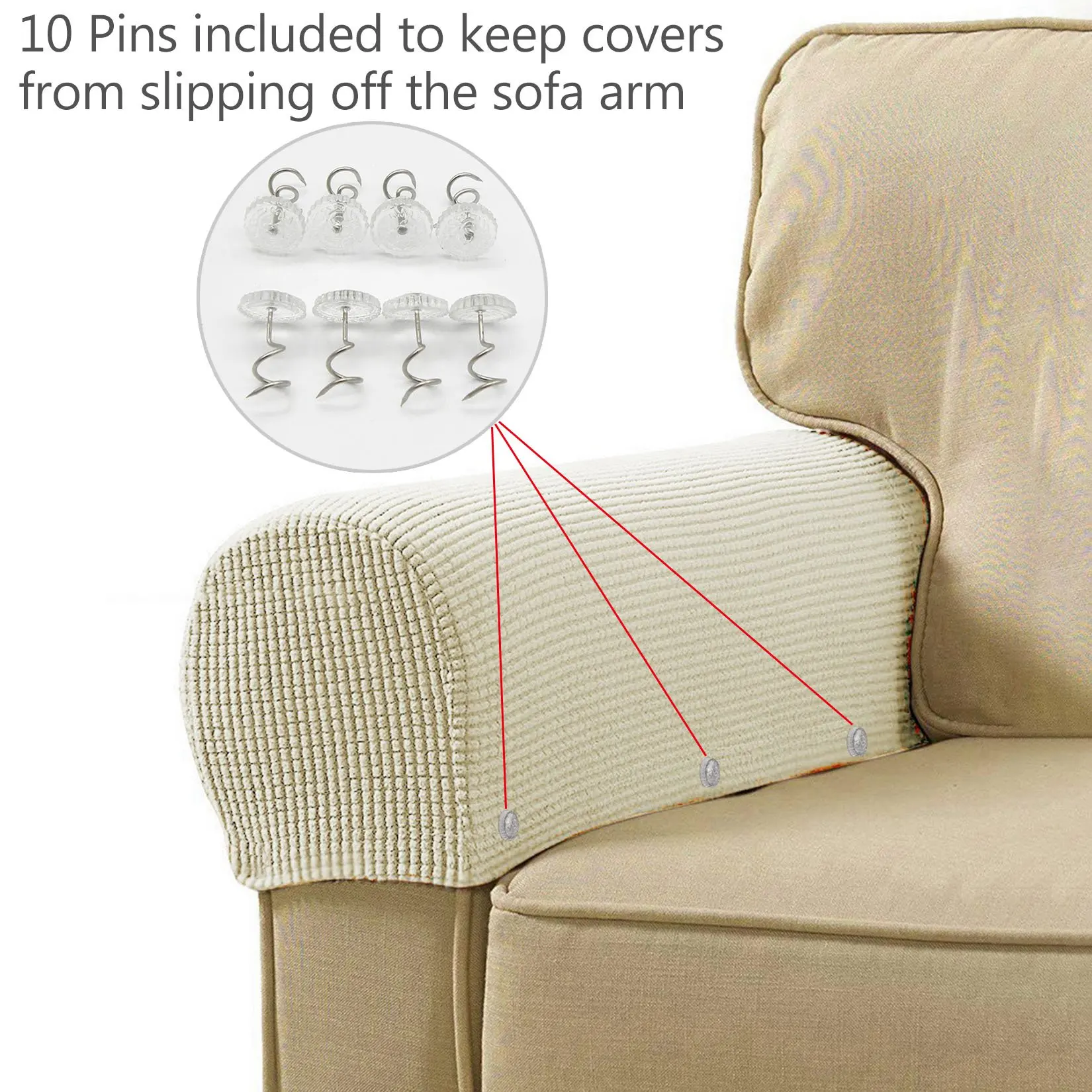 1 Pair Chair Arm Protector Plaid Pattern Cover Sofa Couch Armchair Armrest Decor 