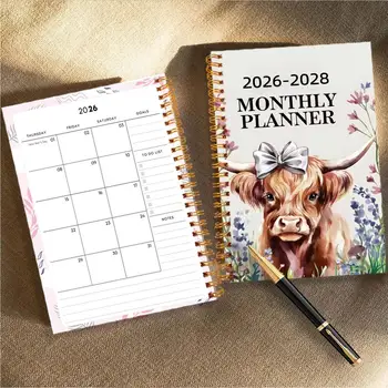 Agenda 2026-2028, Planner Mensile e Settimanale, Quaderno a Spirale con Calendario e Note, Forniture per Scuola e Ufficio, Nuovo Anno