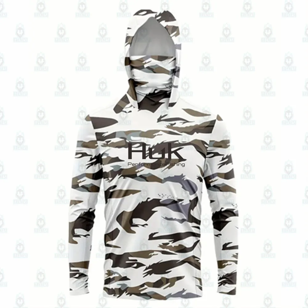 Huk 낚시 셔츠 UPF 50 후드 얼굴 커버 낚시 의류, 여름 햇빛 차단 후드, 남성 얼굴 마스크 저지