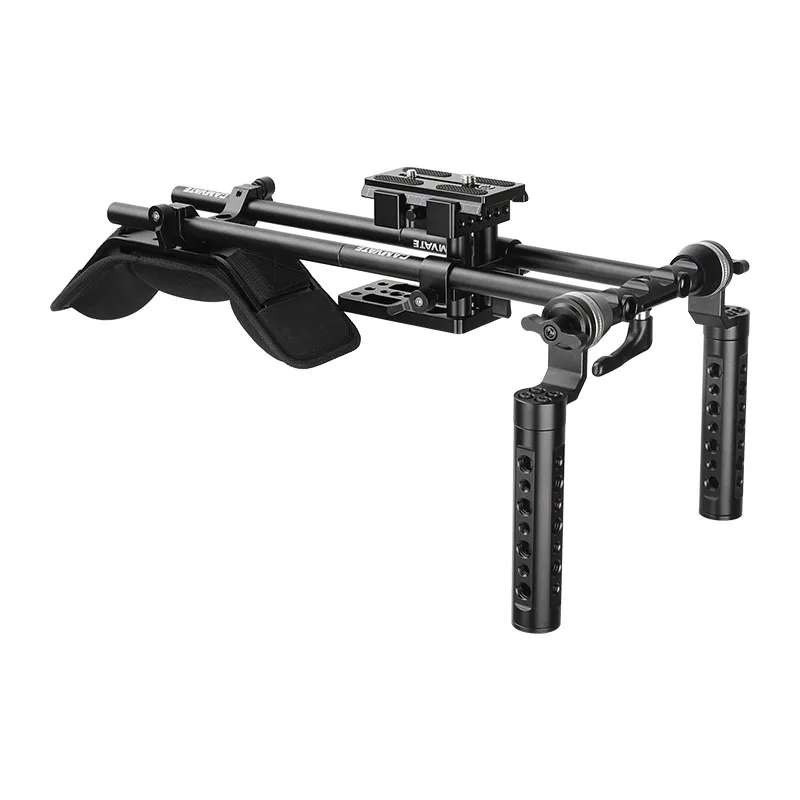 Pro Handheld Shoulder Mount Rig With Manfrotto Quick Release Baseplate Dual ARRI