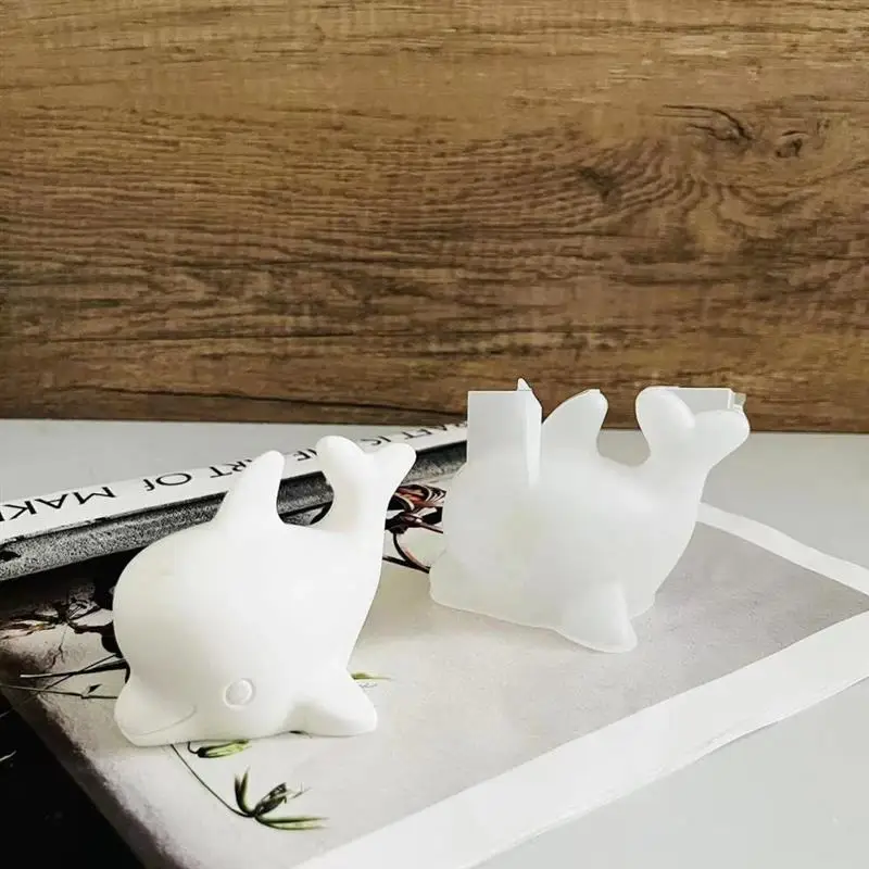 Description Picture 2 of item3D Cute Dolphin Silicone Mold 2024 New Marine Animal Handmade Soap Aromatherapy Gypsum Resin Candle Making Kit Home Decoration