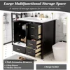 30" Bathroom Vanity , Modern Bathroom Sink Cabinet with 2 Doors and 4 Drawers,  with Undermount Resin Sink, Black 4