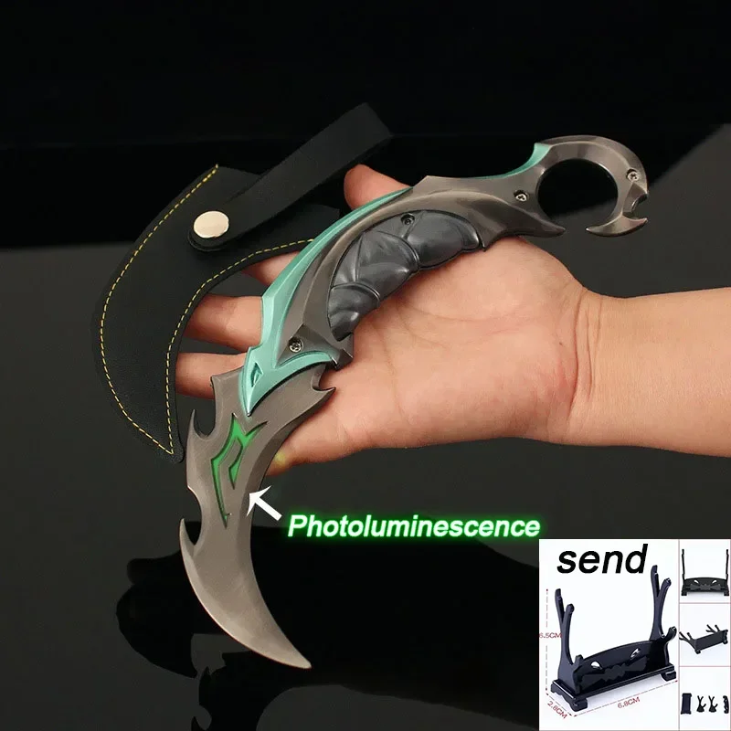 thumbnail image 1 of Serie de armas cuerpo a cuerpo Valorant de 22 cm, modelo de metal Reaver EP 5 Karambit, réplica de espada, juego 1:1, arma, cuchillo, juguetes, adornos, 1 of 5