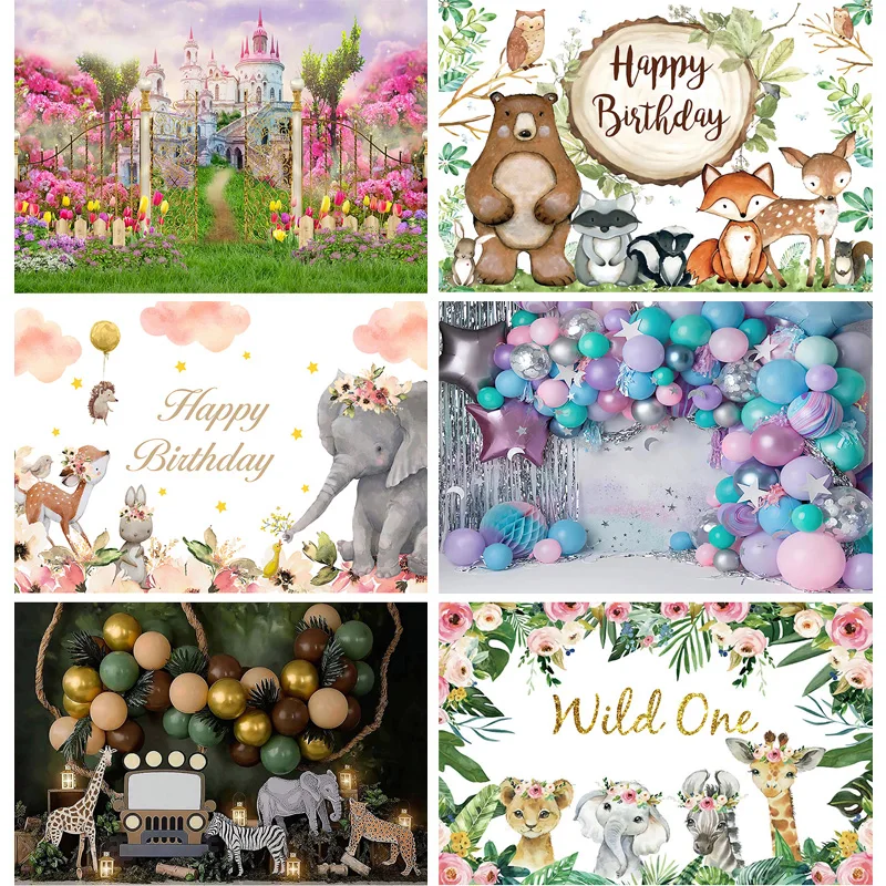 

SHUOZHIKE Children's Newborn 1st Birthday Background Jungle Animal background Photo Studio Photography Props MMT-01