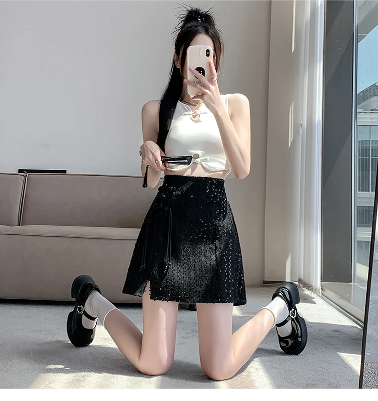 [OoH AHh] ★24SS★韓国人気★GLITTER SKIRT Sc3bb09158e3e4cd58eec934484f7b