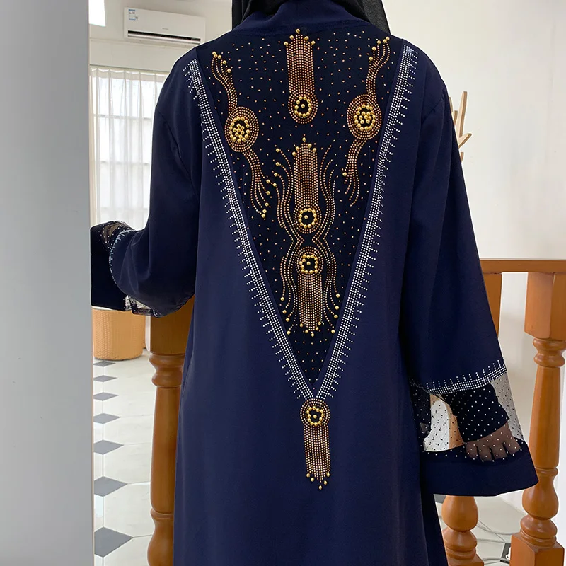 여성용 라마단 Eid 소프트 폴리에스터 할로우 아웃 아바야 두바이 럭셔리 2024, 무슬림 맥시 카프탄 원피스 아바야스, 케바야 로브 팜므