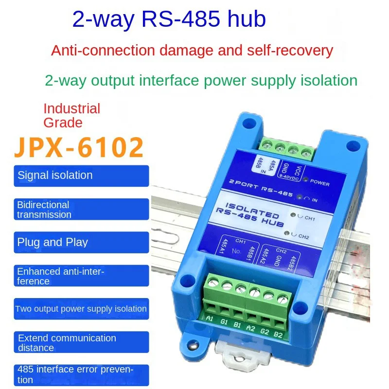 

Industrial Grade 2CH 4CH 8CH RS485 Hub Full/Photoelectric Isolation Distributor Bus Division Expansion Lightning Protection