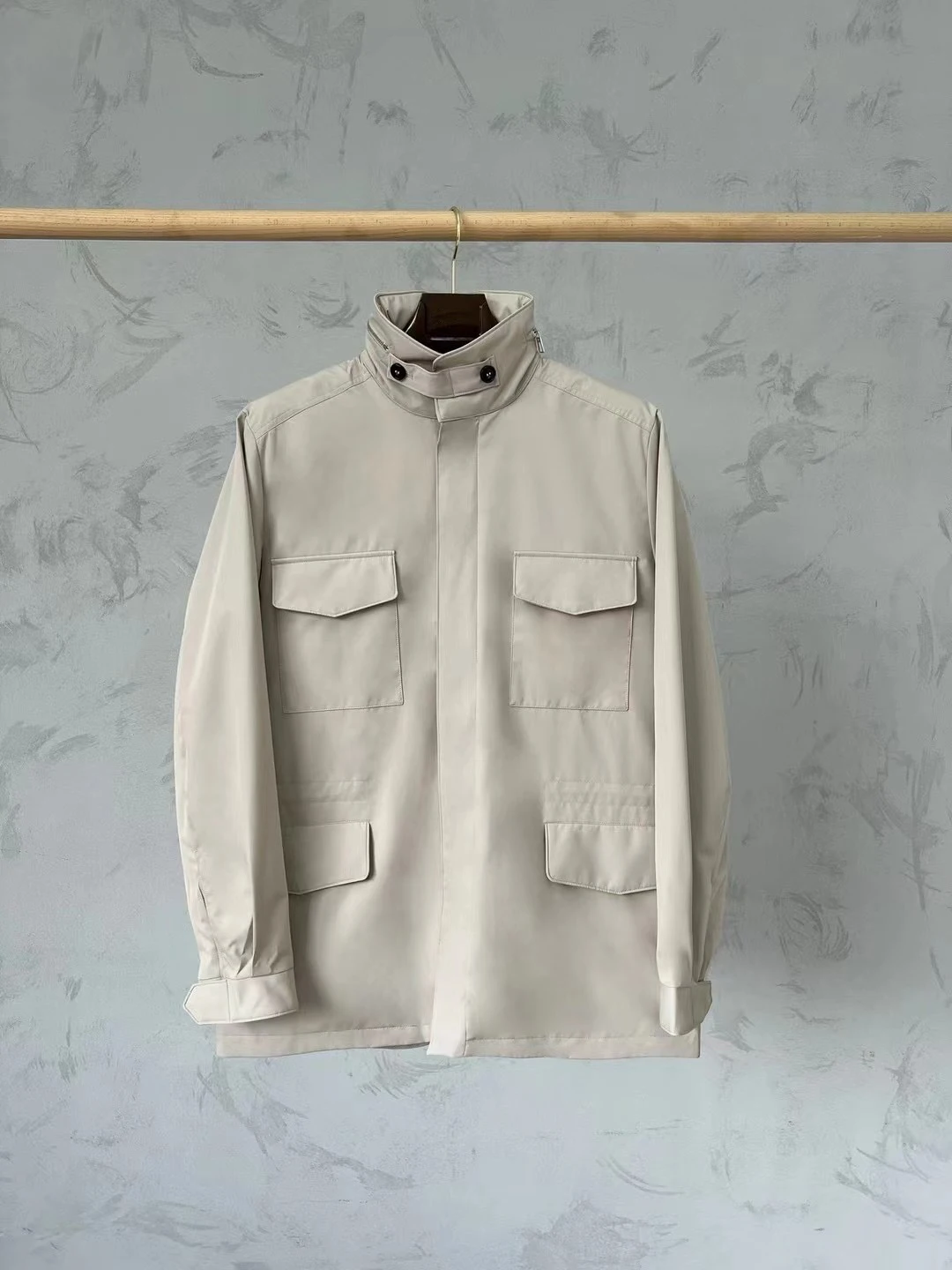 Traveler Cashmere Lined Pocket Coat Casual Windbreaker Jacket Men Removable Hood 5
