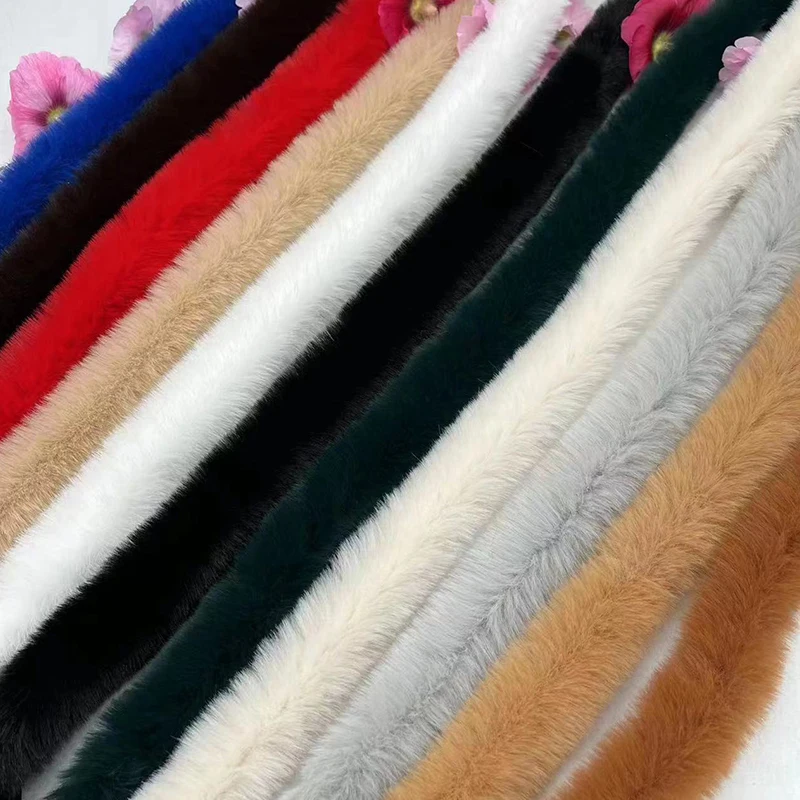 

5cmx1m Artificial Rabbit Fur Ribbon Tapes Imitation Rex Rabbit Fur Trim Fluffy Trimming Fabric Soft Faux Furry Fur