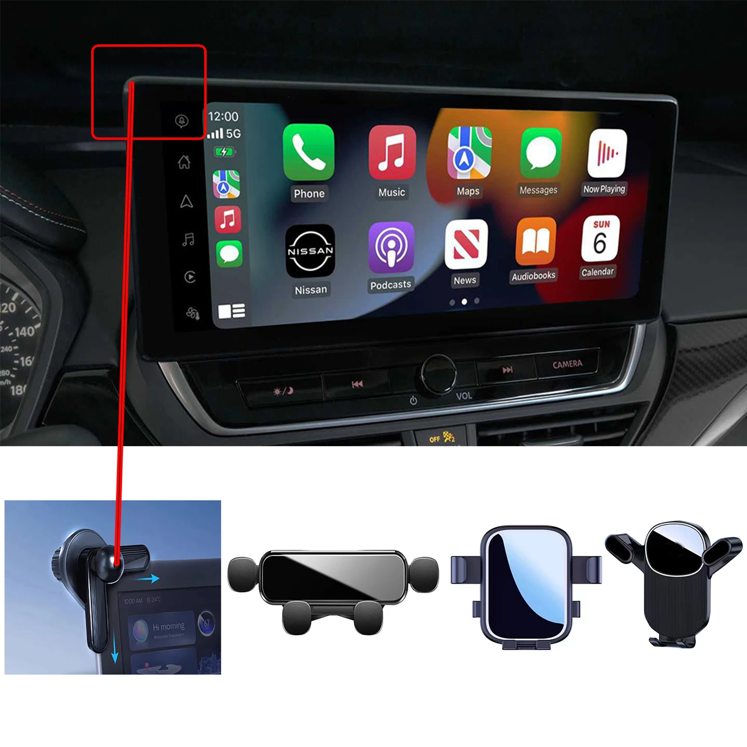 For Nissan Altima 2013 Car Phone Holder GPS Stand Stand Rotatable Support Special Fixed Bracket Base Accessories