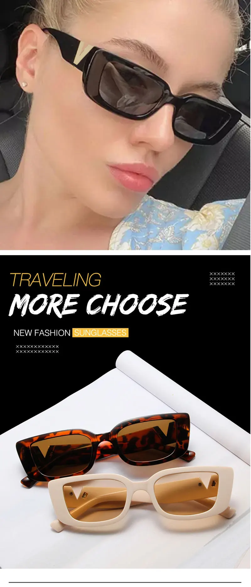 Square Sunglasses For Women Vintage Rectangle Frames Uv Protection_voghion.com