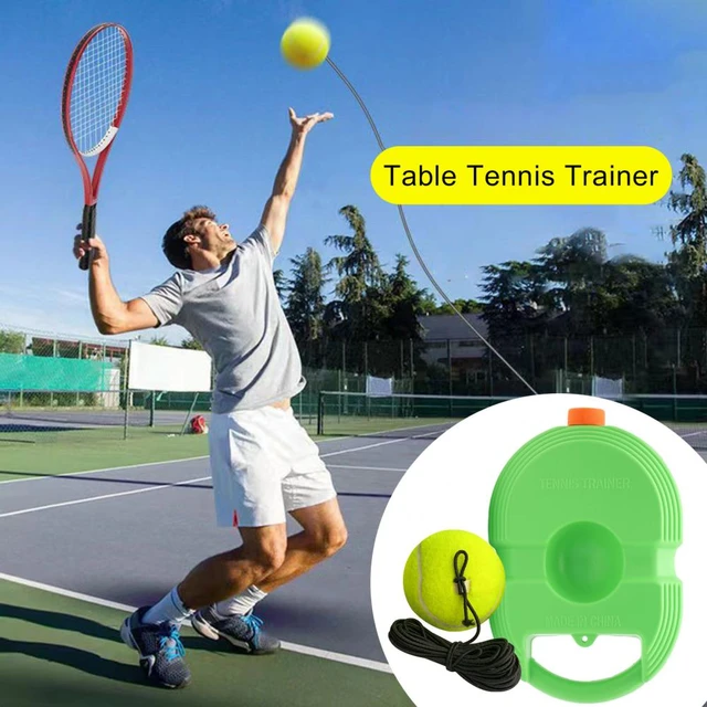 2023 - Entraîneur de tennis - Base d'entraîneur de balle de tennis portable  avec corde élastique et 3 balles d'entraînement, Tennis Se