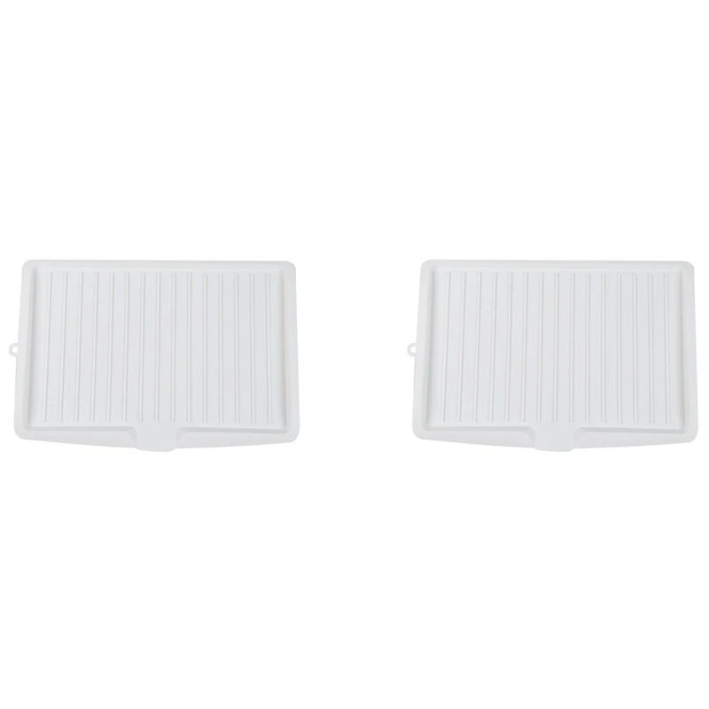 

2X Plastic Dish Drainer Drip Tray Plate Cutlery Rack Kitchen Sink Rack Holder Large White