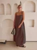 Long Dresses for Women Fashion Cotton Camisole Dress Spring and Summer Women Loose Swing Dress Vacation Casual Spaghetti vestido 3