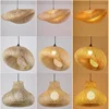 Bamboo Hanging Lamp Pendant Ceiling Light Rattan Wicker Lustre Hand Knit Braiding Suspended Home Dining люстра потолочная 2