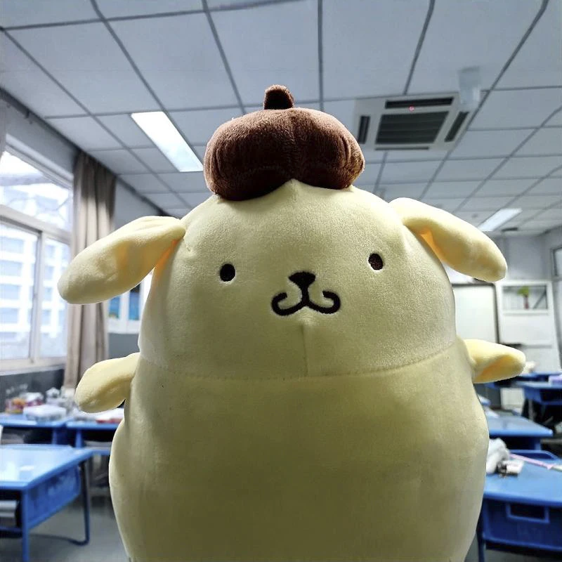 42/65cm Sanrio Anime Pom Pom Purin Plush Pillow Lovely Pompompurin Stuffed Doll Sofa Bed Back Cushion Room Decor Xmas Girl Gift