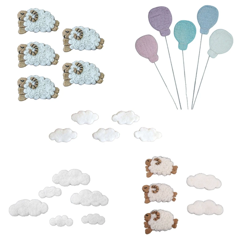 

Baby Newborn Photography Props Wool Felt Clouds Sheep Balloons Photo Decorations New Dropship