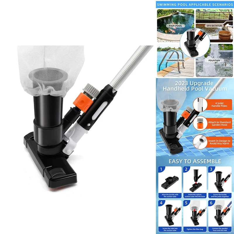 

Pool Vacuum Jet Cleaner Cleaning Kit Professional Durable Suction Head And Mesh Bag For SPA Pond Fountain